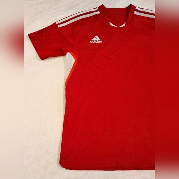 Adidas Men's Bold Red Soccer Jersey Sports Sz Medium - Picture 3 of 14